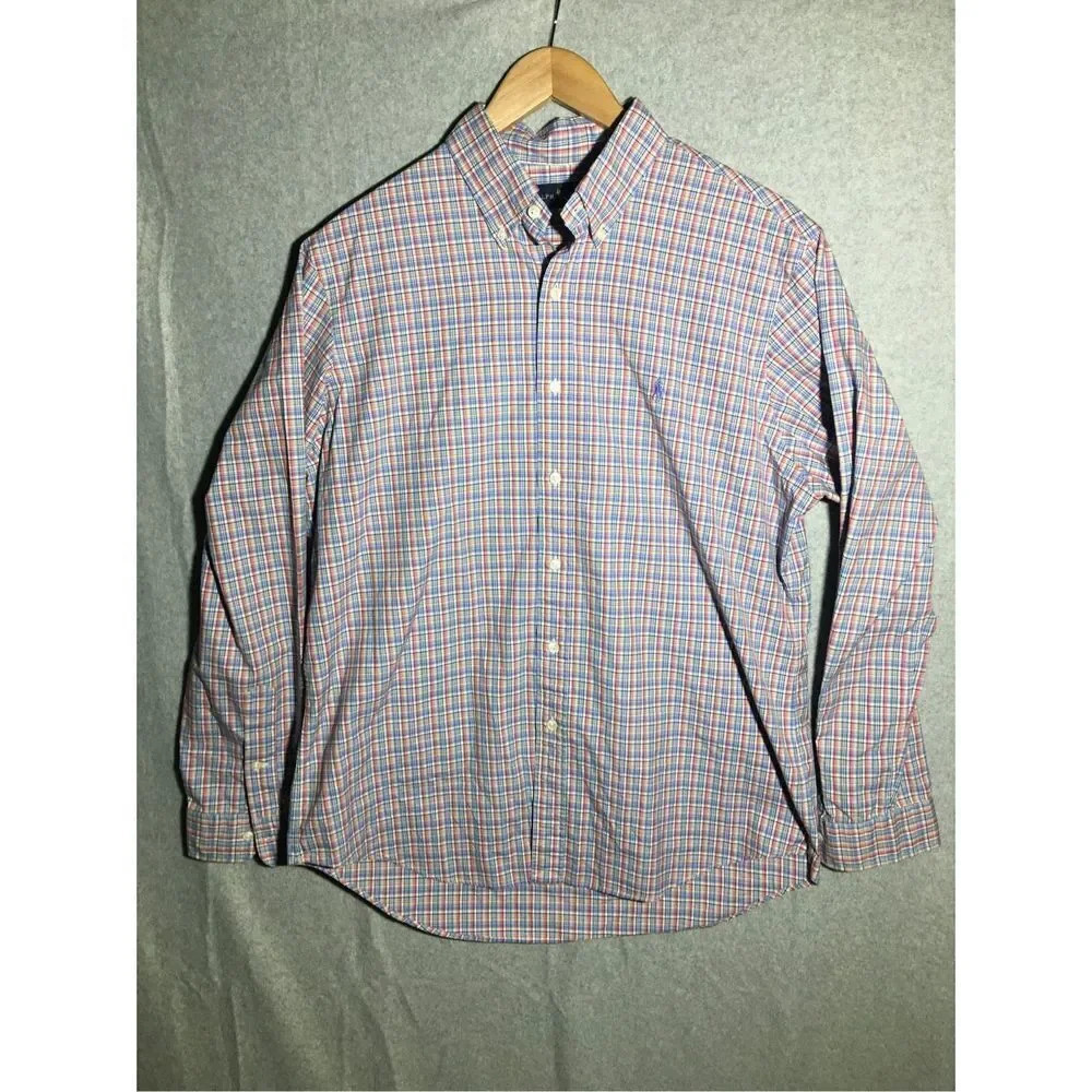 Womens Ralph Lauren Button Down Shirt Casual Plaid Pastels Easter Sunday Church - Picture 1 of 5